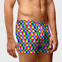 Трусы-боксеры мужские Разноцветные плитки, цвет: 3D-принт — фото 2