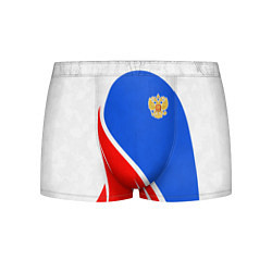 Трусы-боксеры мужские Герб РФ - white sport, цвет: 3D-принт