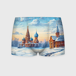 Трусы-боксеры мужские Российская зима, цвет: 3D-принт