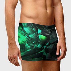 Трусы-боксеры мужские Зеленые абстрактные объекты, цвет: 3D-принт — фото 2