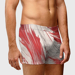 Трусы-боксеры мужские Абстракция красно-белая, цвет: 3D-принт — фото 2