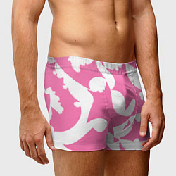 Трусы-боксеры мужские Бело-розовая абстрактная композиция, цвет: 3D-принт — фото 2