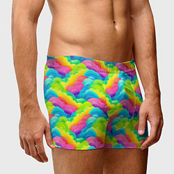 Трусы-боксеры мужские Разноцветные облака из бумаги паттерн, цвет: 3D-принт — фото 2