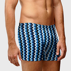 Трусы-боксеры мужские Ломаные полосы синий, цвет: 3D-принт — фото 2