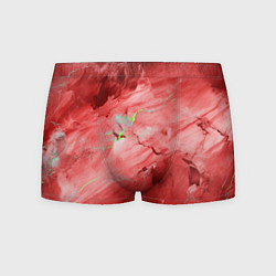 Трусы-боксеры мужские Красный мрамор, цвет: 3D-принт