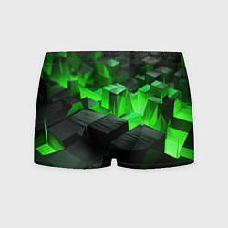 Трусы-боксеры мужские Глубина зеленых плоскостей, цвет: 3D-принт