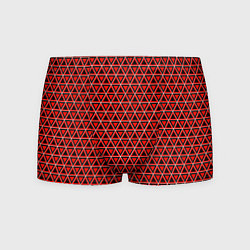 Трусы-боксеры мужские Красные и чёрные треугольники, цвет: 3D-принт