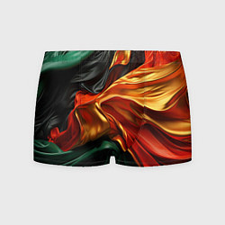 Трусы-боксеры мужские Оранжевая и зеленый абстракция, цвет: 3D-принт