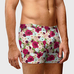 Трусы-боксеры мужские Цветочный фон, цвет: 3D-принт — фото 2