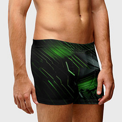 Трусы-боксеры мужские Металл и зеленый яркий неоновый свет, цвет: 3D-принт — фото 2