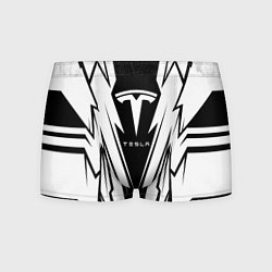Трусы-боксеры мужские Tesla - black and white, цвет: 3D-принт