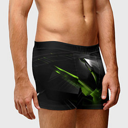 Трусы-боксеры мужские Зеленая абстрактная конструкция в стиле nvidia, цвет: 3D-принт — фото 2