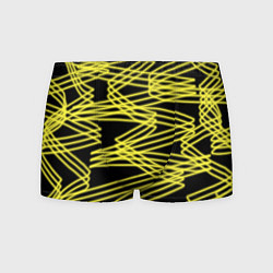 Трусы-боксеры мужские Желтые светящиеся линии, цвет: 3D-принт