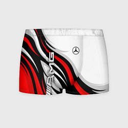 Трусы-боксеры мужские Mercedes benz AMG - белый с красным, цвет: 3D-принт