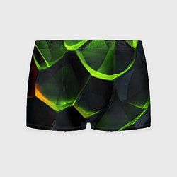 Трусы-боксеры мужские Green neon abstract geometry, цвет: 3D-принт