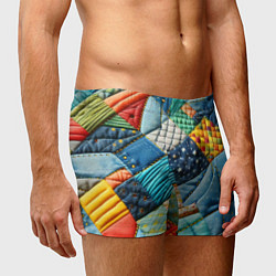 Трусы-боксеры мужские Лоскутное одеяло - пэчворк, цвет: 3D-принт — фото 2