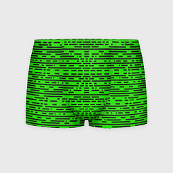 Трусы-боксеры мужские Чёрные полосы на зелёном фоне, цвет: 3D-принт