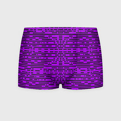 Трусы-боксеры мужские Чёрные полосы на фиолетовом фоне, цвет: 3D-принт