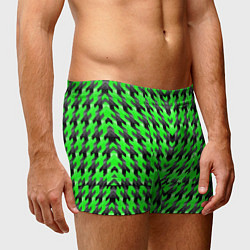 Трусы-боксеры мужские Чёрно-зелёный паттерн, цвет: 3D-принт — фото 2