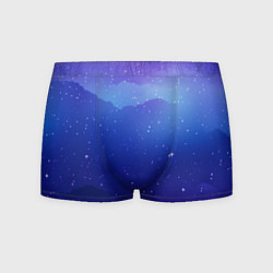 Трусы-боксеры мужские Синий космос и звезды, цвет: 3D-принт