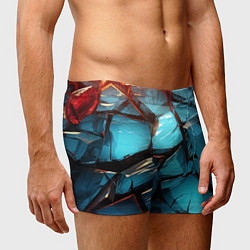 Трусы-боксеры мужские Синие объемные плиты, цвет: 3D-принт — фото 2
