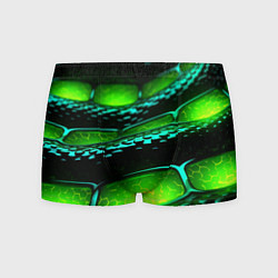 Трусы-боксеры мужские Зеленая змеиная абстрактная текстура, цвет: 3D-принт