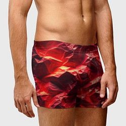 Трусы-боксеры мужские Эффект текстуры мятой красной бумаги, цвет: 3D-принт — фото 2