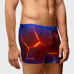 Трусы-боксеры мужские Светящиеся лавой неоновые плиты в разломе, цвет: 3D-принт — фото 2