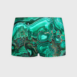 Трусы-боксеры мужские Малахит - зеленая текстура минерала, цвет: 3D-принт