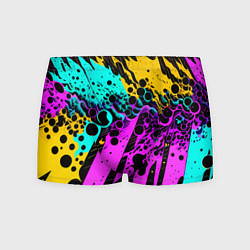 Трусы-боксеры мужские Разноцветная неоновая абстракция - нейроарт, цвет: 3D-принт