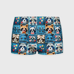 Трусы-боксеры мужские Пэчворк с энотами, цвет: 3D-принт