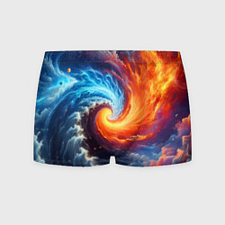 Трусы-боксеры мужские Столкновение двух стихий - инь янь, цвет: 3D-принт
