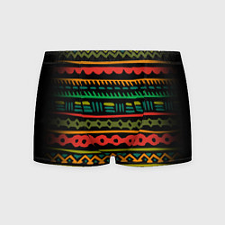 Трусы-боксеры мужские Ethnic ornament on black, цвет: 3D-принт