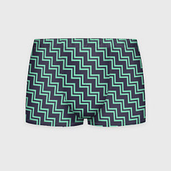 Трусы-боксеры мужские Мятные зигзаги, цвет: 3D-принт