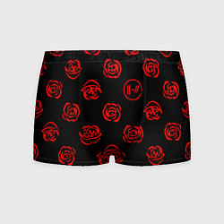 Трусы-боксеры мужские Twenty one pilots rose pattern, цвет: 3D-принт