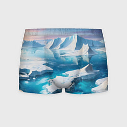 Трусы-боксеры мужские Арктика льдины, цвет: 3D-принт
