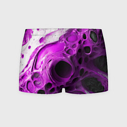 Трусы-боксеры мужские Фиолетово-белая абстрактная структура, цвет: 3D-принт