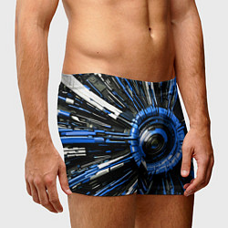 Трусы-боксеры мужские Чёрно-синяя сфера киберпанк, цвет: 3D-принт — фото 2