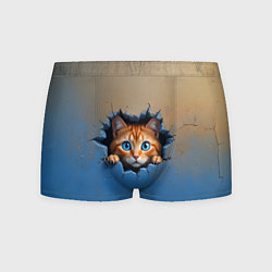 Трусы-боксеры мужские Выглядывающий котенок, цвет: 3D-принт
