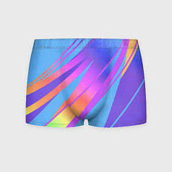 Трусы-боксеры мужские Нежный голубой с розовыми полосами, цвет: 3D-принт