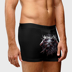 Трусы-боксеры мужские Metallica - cool skull with horns, цвет: 3D-принт — фото 2