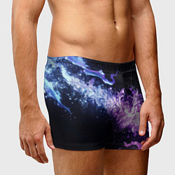 Трусы-боксеры мужские Фиолетово-синяя абстрактная волна, цвет: 3D-принт — фото 2