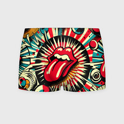 Трусы-боксеры мужские Logo of the Rolling Stones - pop art, цвет: 3D-принт