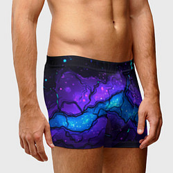 Трусы-боксеры мужские Синяя звездная полоса в плите текстура, цвет: 3D-принт — фото 2