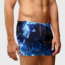 Трусы-боксеры мужские Звезды и молнии в разломе плит, цвет: 3D-принт — фото 2
