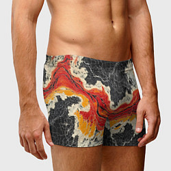 Трусы-боксеры мужские Красно-черная потертая текстура, цвет: 3D-принт — фото 2