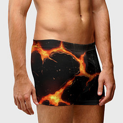 Трусы-боксеры мужские Оранжевый разлом на черной текстуре, цвет: 3D-принт — фото 2