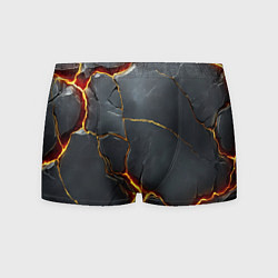 Трусы-боксеры мужские Серая текстура с золотым изломом, цвет: 3D-принт