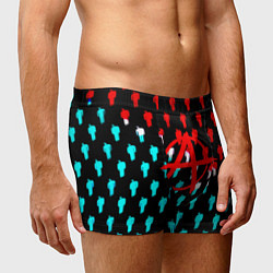 Трусы-боксеры мужские Анархия человечки паттерн, цвет: 3D-принт — фото 2