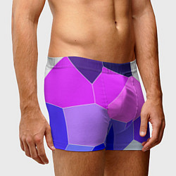 Трусы-боксеры мужские Сине-розовый крупные фрагменты, цвет: 3D-принт — фото 2